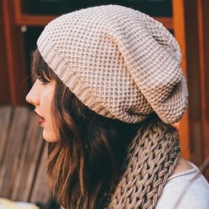 Waffle Knit slouchy boho Beanie